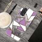 For Xiaomi Redmi Note 11 Global / Note 11S Abstract Marble Pattern TPU Phone Case(Rhombus Gray Purple) - 1
