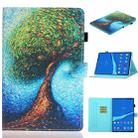 For Samsung Galaxy Tab A8 10.5 2021 Painted Left and Right Flat Leather Tablet Case(Abstract Tree) - 1