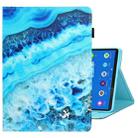 For Samsung Galaxy Tab A8 10.5 2021 Coloured Drawing Stitching Leather Tablet Case(Blue Marble) - 1