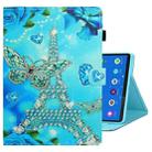 For Samsung Galaxy Tab A8 10.5 2021 Coloured Drawing Stitching Leather Tablet Case(Butterfly Tower) - 1