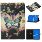 For Samsung Galaxy Tab A8 10.5 2021 Voltage Texture Coloured Drawing Pattern Leather Tablet Case(Butterflies) - 1
