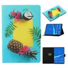 For Samsung Galaxy Tab A8 10.5 2021 Voltage Texture Coloured Drawing Pattern Leather Tablet Case(Pineapple) - 1