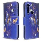For Xiaomi Redmi Note 8T Colored Drawing Pattern Horizontal Flip Leather Case with Holder & Card Slots & Wallet(Purple Butterfly) - 1