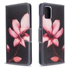 For Galaxy A51 Colored Drawing Pattern Horizontal Flip Leather Case with Holder & Card Slots & Wallet(Lotus) - 1
