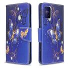 For Galaxy A51 Colored Drawing Pattern Horizontal Flip Leather Case with Holder & Card Slots & Wallet(Purple Butterfly) - 1