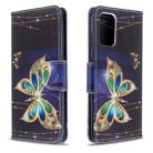 For Galaxy S20 Ultra Colored Drawing Pattern Horizontal Flip Leather Case with Holder & Card Slots & Wallet(Golden Butterfly) - 1