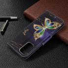 For Galaxy S20 Ultra Colored Drawing Pattern Horizontal Flip Leather Case with Holder & Card Slots & Wallet(Golden Butterfly) - 8