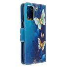 For Galaxy S20 Ultra Colored Drawing Pattern Horizontal Flip Leather Case with Holder & Card Slots & Wallet(Blue Butterfly) - 3