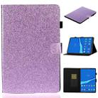 For Samsung Galaxy Tab A8 10.5 2021 Varnish Glitter Powder Leather Tablet Case(Purple) - 1