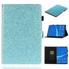 For Samsung Galaxy Tab A8 10.5 2021 Varnish Glitter Powder Leather Tablet Case(Blue) - 1