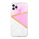 For iPhone 11 Pro Max Stitching Marble TPU Phone Case (Pink) - 1