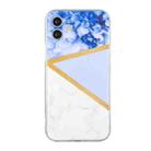 For iPhone 12 Stitching Marble TPU Phone Case(Purple) - 1