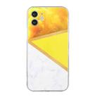 For iPhone 12 mini Stitching Marble TPU Phone Case (Yellow) - 1