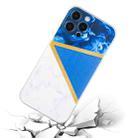 For iPhone 13 Pro Stitching Marble TPU Phone Case (Dark Blue) - 4