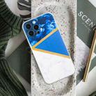 For iPhone 13 Pro Stitching Marble TPU Phone Case (Dark Blue) - 5