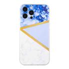 For iPhone 13 Pro Max Stitching Marble TPU Phone Case (Purple) - 1