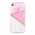 For iPhone SE 2022 / SE 2020 / 8 / 7 Stitching Marble TPU Phone Case(Pink) - 1