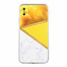 For iPhone X / XS Stitching Marble TPU Phone Case(Yellow) - 1