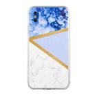 For iPhone X / XS Stitching Marble TPU Phone Case(Purple) - 1