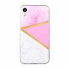 For iPhone XR Stitching Marble TPU Phone Case(Pink) - 1