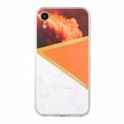 For iPhone XR Stitching Marble TPU Phone Case(Orange) - 1