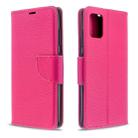 For Galaxy A51 Litchi Texture Pure Color Horizontal Flip PU Leather Case with Holder & Card Slots & Wallet & Lanyard(Rose Red) - 1