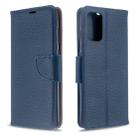 For Galaxy S20+ Litchi Texture Pure Color Horizontal Flip PU Leather Case with Holder & Card Slots & Wallet & Lanyard(Dark Blue) - 1