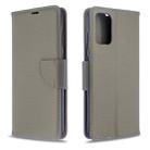 For Galaxy S20+ Litchi Texture Pure Color Horizontal Flip PU Leather Case with Holder & Card Slots & Wallet & Lanyard(Grey) - 1