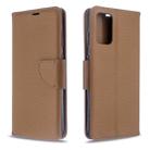 For Galaxy S20 Ultra Litchi Texture Pure Color Horizontal Flip PU Leather Case with Holder & Card Slots & Wallet & Lanyard(Brown) - 1