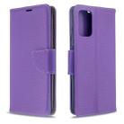 For Galaxy S20 Ultra Litchi Texture Pure Color Horizontal Flip PU Leather Case with Holder & Card Slots & Wallet & Lanyard(Purple) - 1