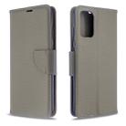 For Galaxy S20 Ultra Litchi Texture Pure Color Horizontal Flip PU Leather Case with Holder & Card Slots & Wallet & Lanyard(Grey) - 1