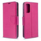 For Galaxy S20 Litchi Texture Pure Color Horizontal Flip PU Leather Case with Holder & Card Slots & Wallet & Lanyard(Rose Red) - 1