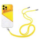 For iPhone 13 Pro Max Lanyard Stitching Marble TPU Case (Yellow) - 1