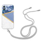 For iPhone 12 mini Lanyard Stitching Marble TPU Case (Grey) - 1