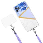 For iPhone 11 Pro Max Lanyard Stitching Marble TPU Case (Purple) - 3