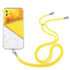 For iPhone X / XS Lanyard Stitching Marble TPU Case(Yellow) - 1