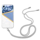 For iPhone XR Lanyard Stitching Marble TPU Case(Grey) - 1