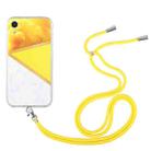 For iPhone XS Max Lanyard Stitching Marble TPU Case(Yellow) - 1