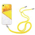 For iPhone SE 2022 / SE 2020 / 8 / 7 Lanyard Stitching Marble TPU Case(Yellow) - 1