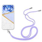 Lanyard Stitching Marble TPU Case For iPhone 7 Plus / 8 Plus(Purple) - 1