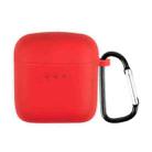 For Boat Airdopes 131 Silicone Earphone Protective Case with Hook(Red) - 1