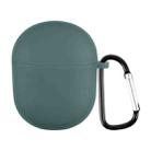 For Boat Airdopes 381 Silicone Earphone Protective Case with Hook(Dark Night Green) - 1