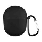 For Boat Airdopes 381 Silicone Earphone Protective Case with Hook(Black) - 1