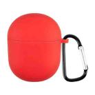 For Boat Airdopes 381 Silicone Earphone Protective Case with Hook(Red) - 1