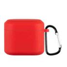 For Boat Airdopes 402 Silicone Earphone Protective Case with Hook(Red) - 1