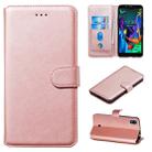 For LG K20 (2019) Classic Calf Texture Horizontal Flip PU Leather Case, with Holder & Card Slots & Wallet(Rose Gold) - 1