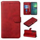 For Motorola Moto G8 Plus Classic Calf Texture Horizontal Flip PU Leather Case, with Holder & Card Slots & Wallet(Red) - 1