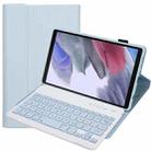 A220 Candy Color TPU Detachable Bluetooth Keyboard Leather Case with Bracket For Samsung Galaxy Tab A7 Lite 8.7 T220 / T225(White Ice Orchid) - 1