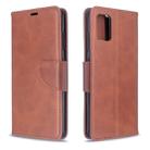 For Galaxy A51 Retro Lambskin Texture Pure Color Horizontal Flip PU Leather Case with Holder & Card Slots & Wallet & Lanyard(Brown) - 1
