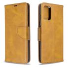 For Galaxy S20+ Retro Lambskin Texture Pure Color Horizontal Flip PU Leather Case with Holder & Card Slots & Wallet & Lanyard(Yellow) - 1